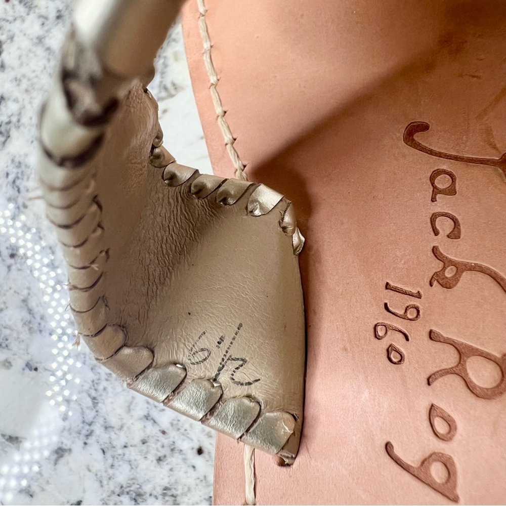 Jack Rogers Cream and Tan Sandals with Medallion Accents - Picture 7 of 8